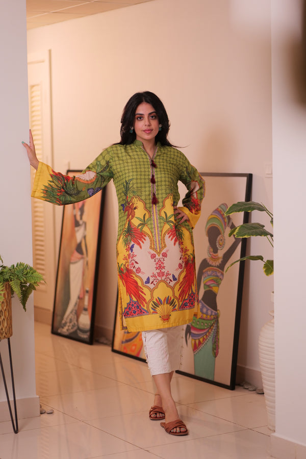 Aqua Rhythm – Printed Lawn Kurta (3208)