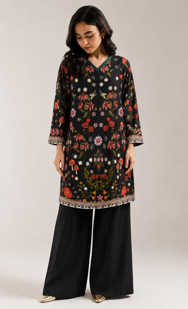 Night Garden – Printed Lawn Kurta (3204)