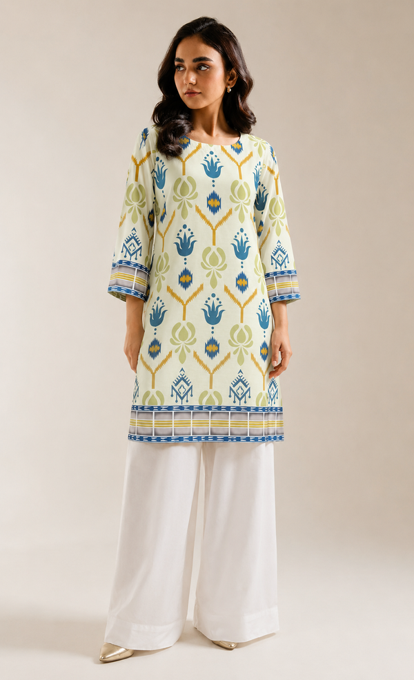 Lime Paradise – Printed Lawn Kurta (3207)