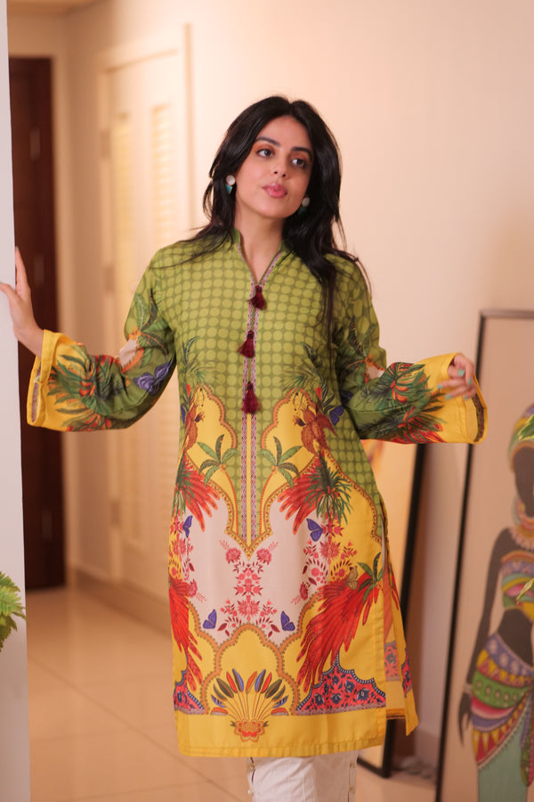 Aqua Rhythm – Printed Lawn Kurta (3208)